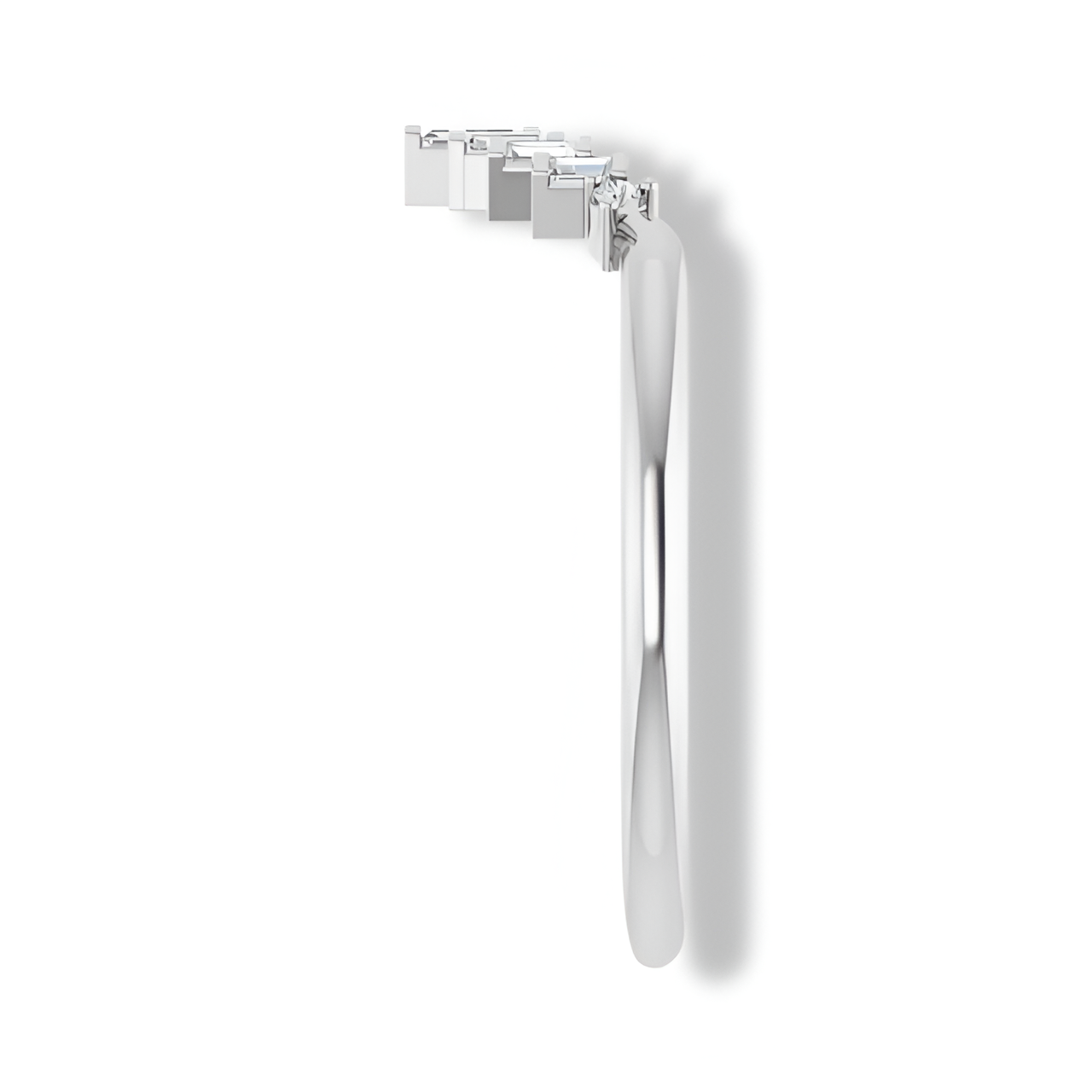 Round and Baguette Diamond Curved Band-VIRABYANI